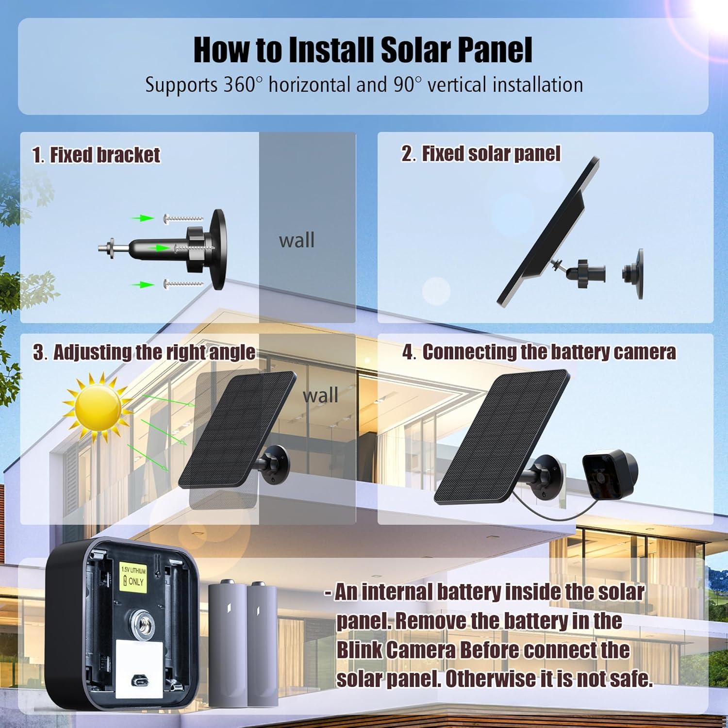 Panel Solar Rhorawill 3 Paquete para Blink Outdoor 4 y XT3