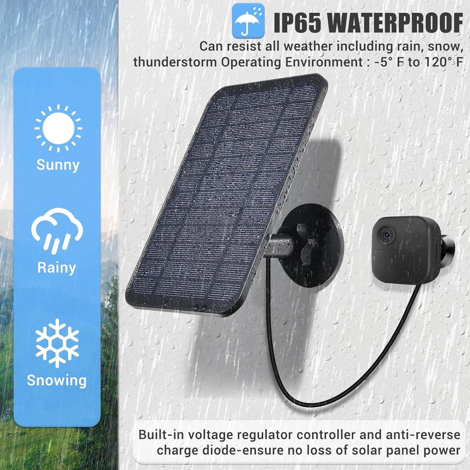 Panel Solar BGJOY para Cámara Blink Exterior 4, 4W Impermeable