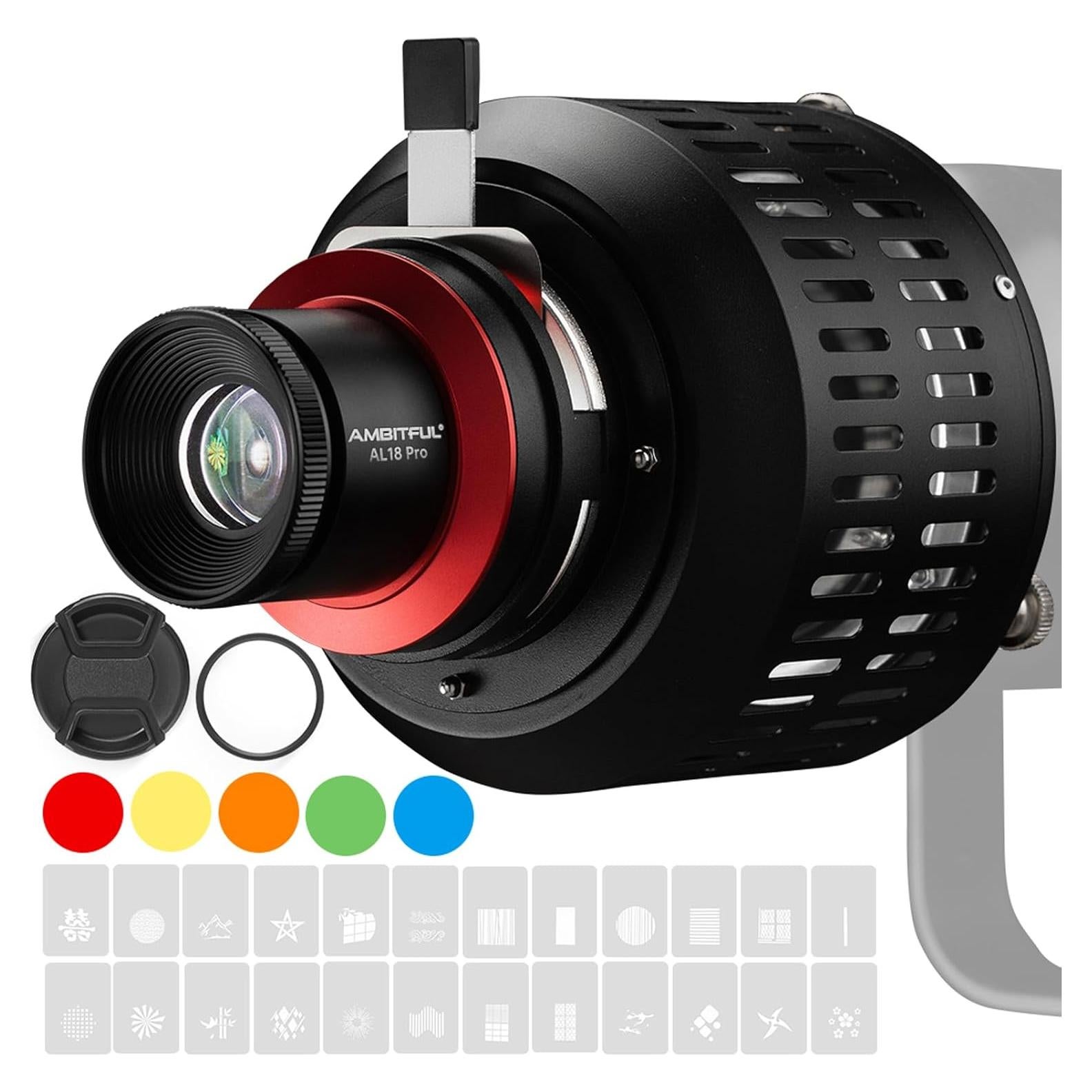 Snoot Óptico AMBITFUL AL-18 Pro con Montura Bowens y Lente 50mm