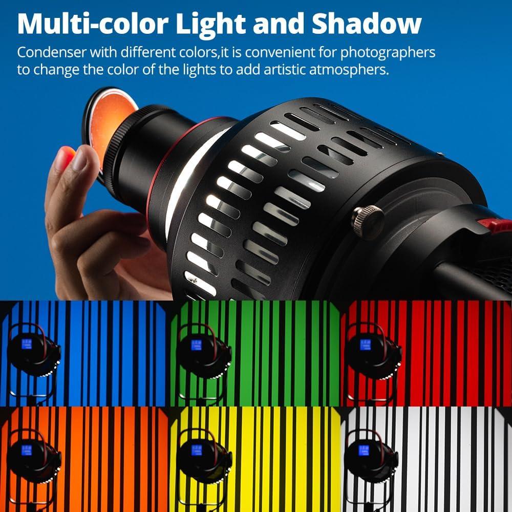 Snoot Óptico AMBITFUL AL-18 Pro con Montura Bowens y Lente 50mm