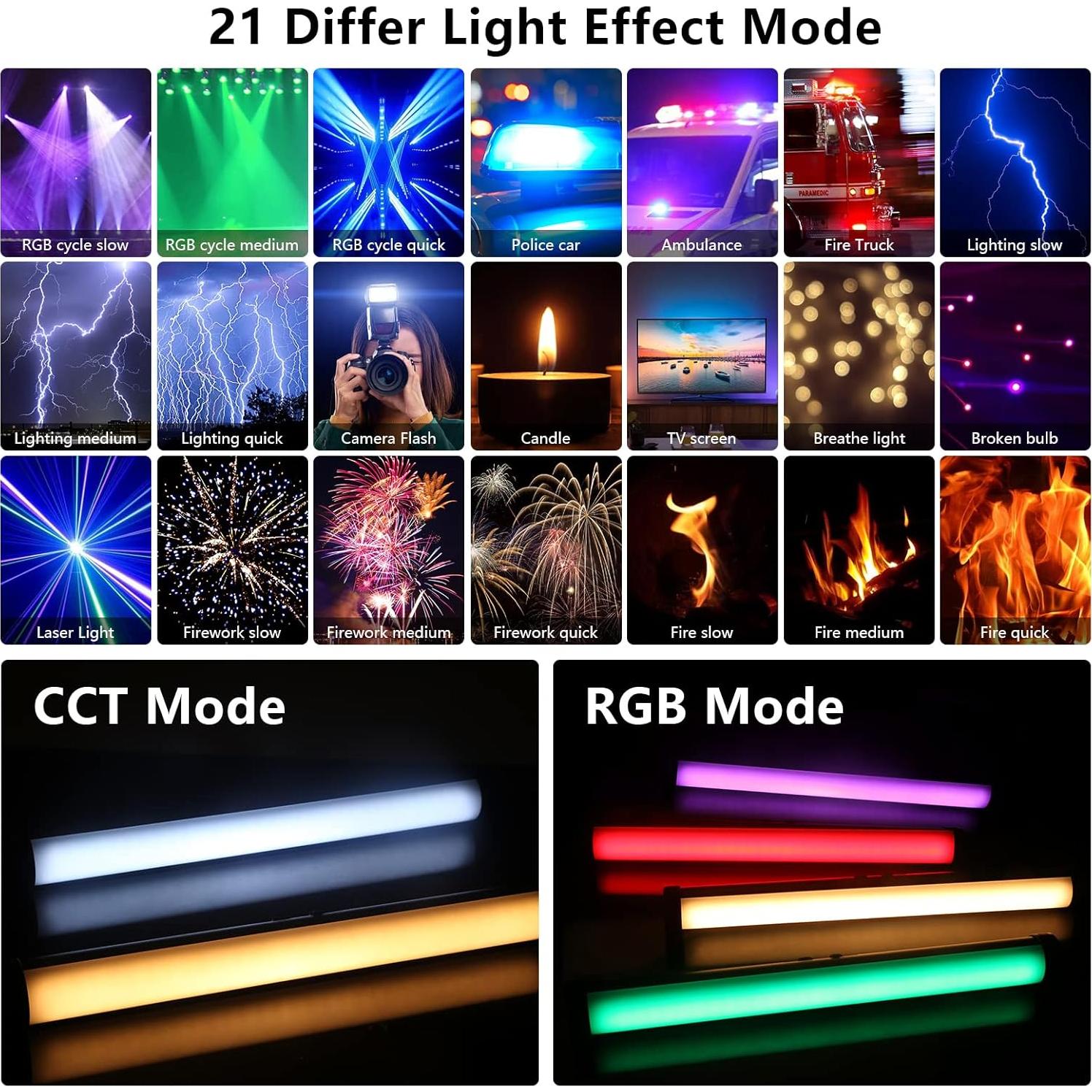 Vara de Luz RGB Obeamiu 2600-9600K Portátil 5000mAh