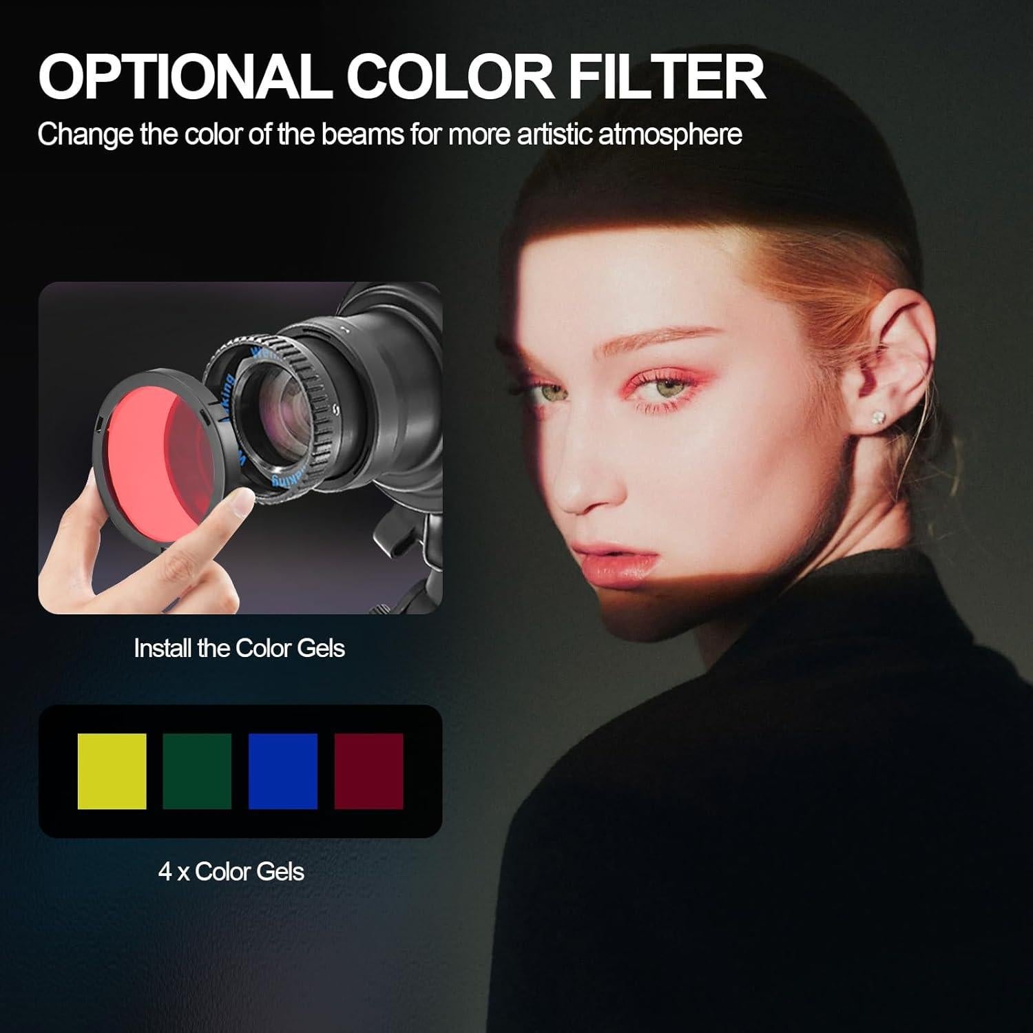 Snoot Óptico WELLMAKING HL-800D con Luz LED 80W Bi-Color