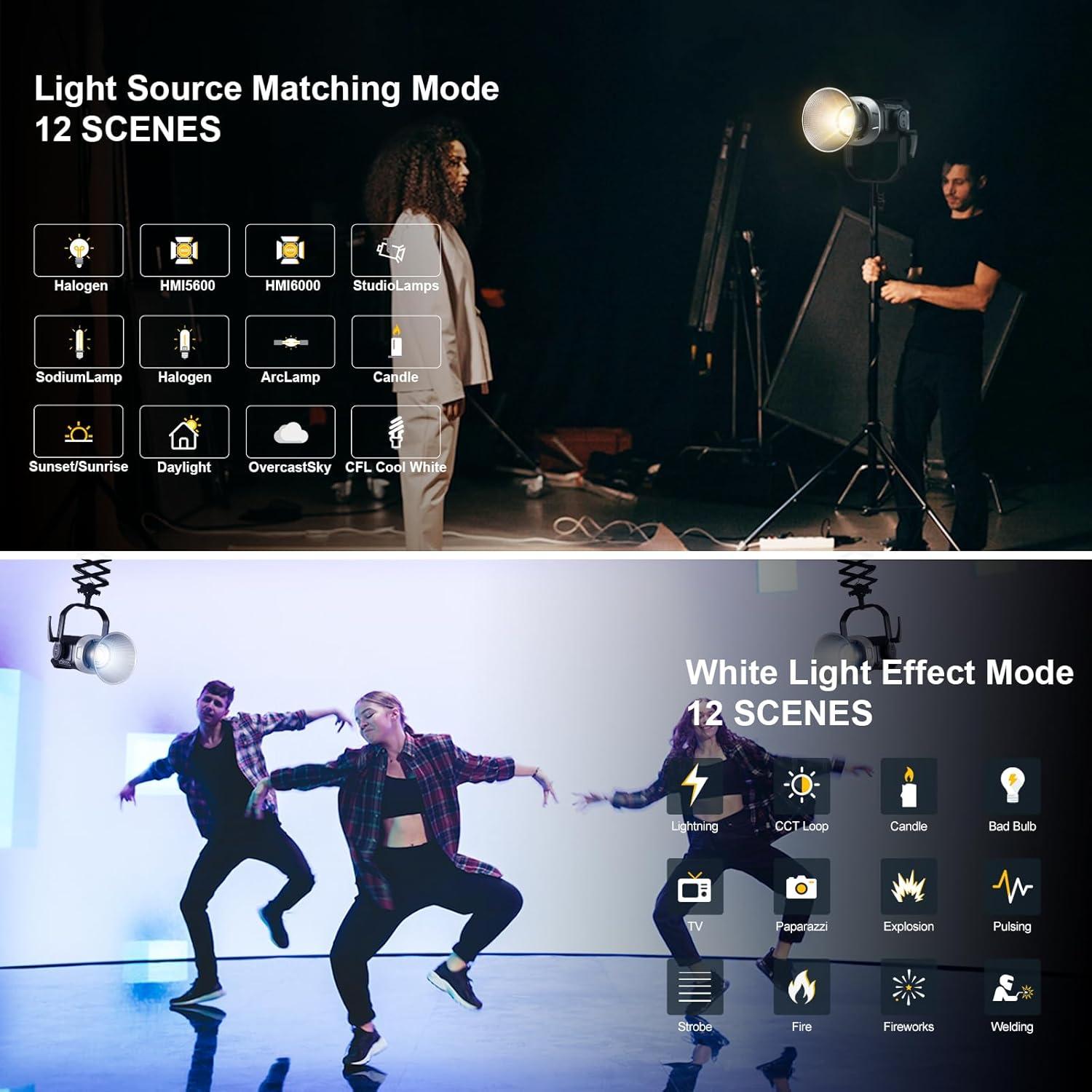 Luz de Video LED GVM SD600S 600W 5600K Control APP/DMX