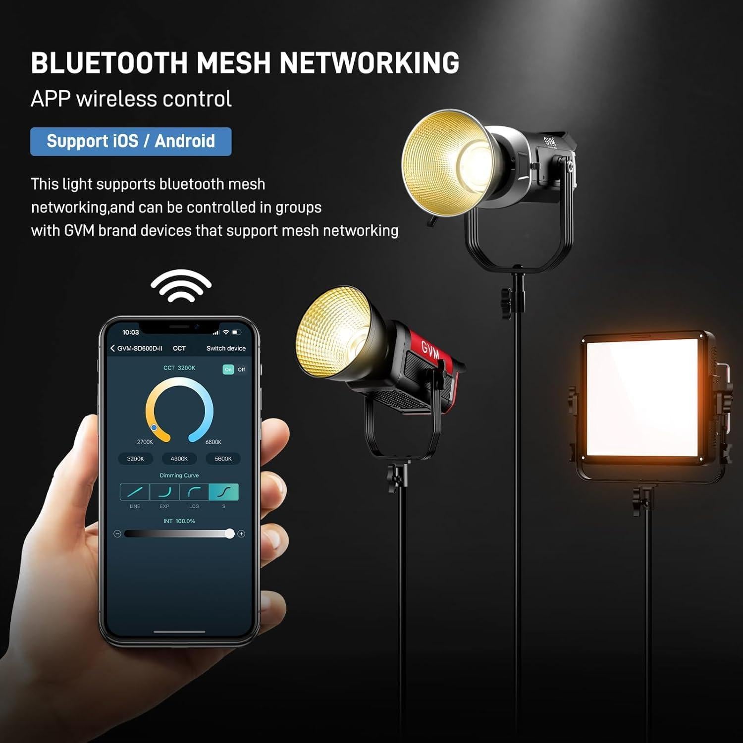 Luz de Video LED GVM SD600S 600W 5600K Control APP/DMX