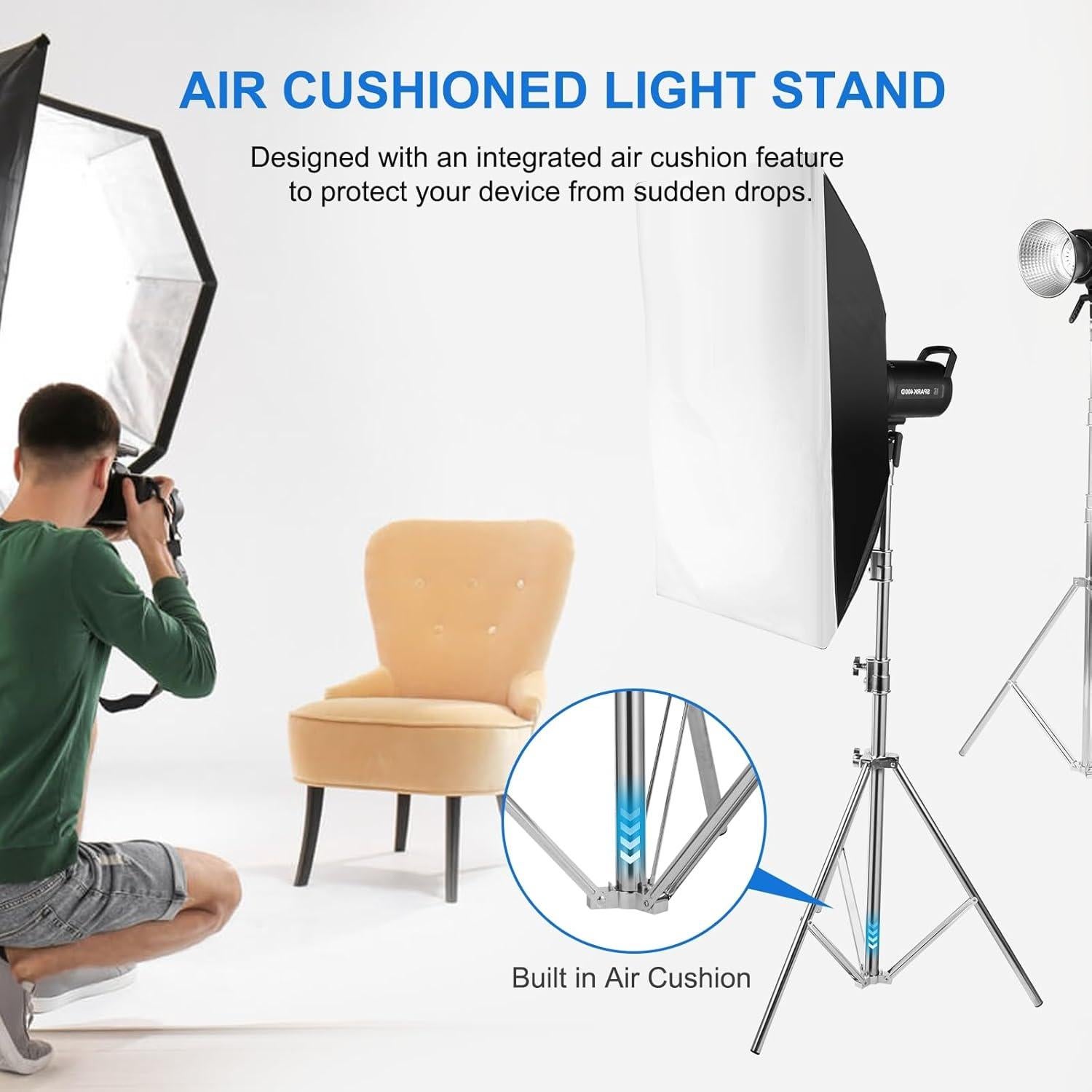 Soporte de Luz Ajustable FOTOLS 2.8m Acero Inoxidable