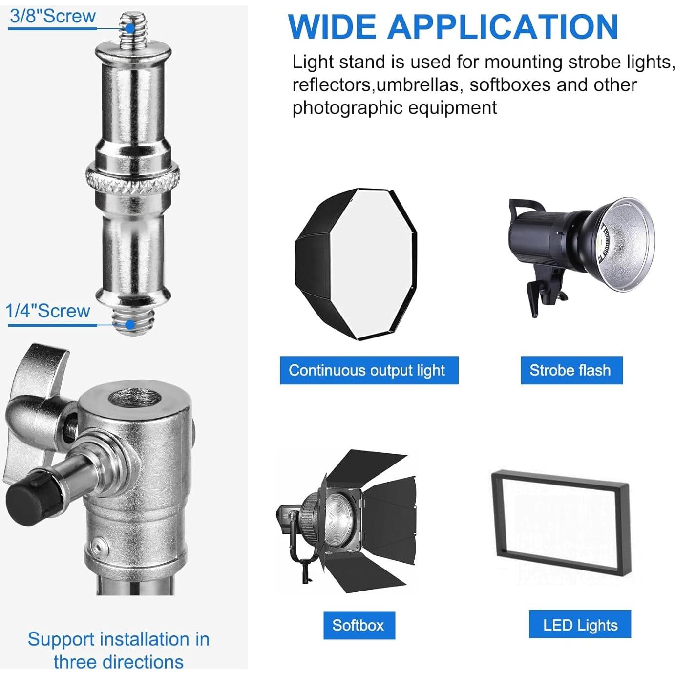 Soporte de Luz Ajustable FOTOLS 2.8m Acero Inoxidable