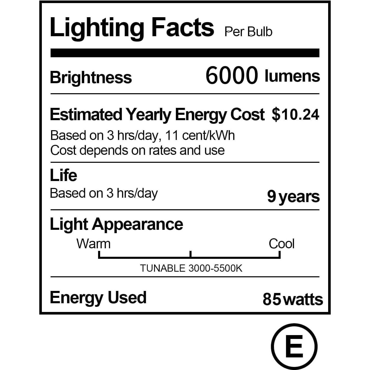 Bombilla LED 85W E27 Emart para Fotografía - 2 Pcs, 3000K-5500K