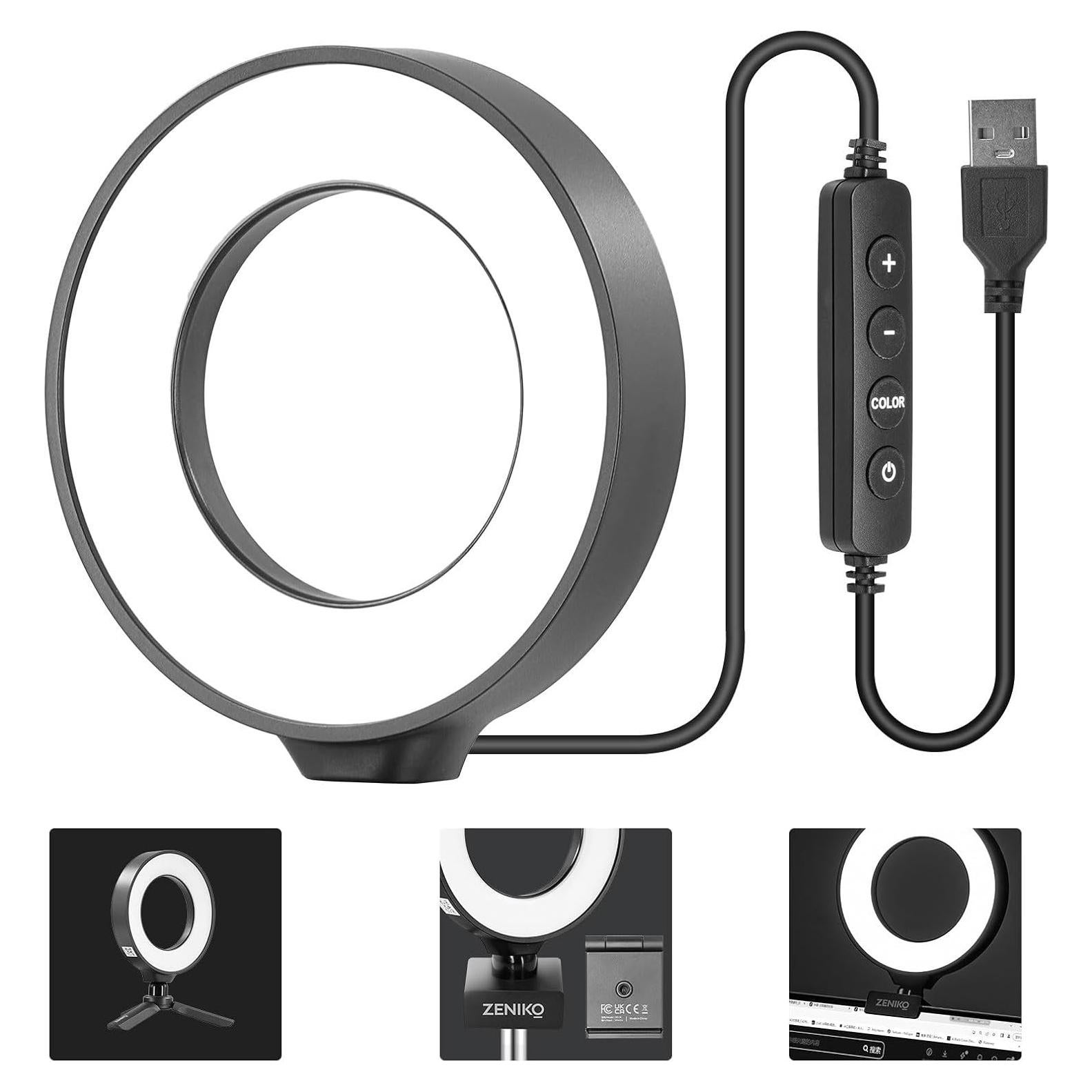 Kit de Iluminación Zeniko CR5 Bi-Color 5" para Videoconferencias