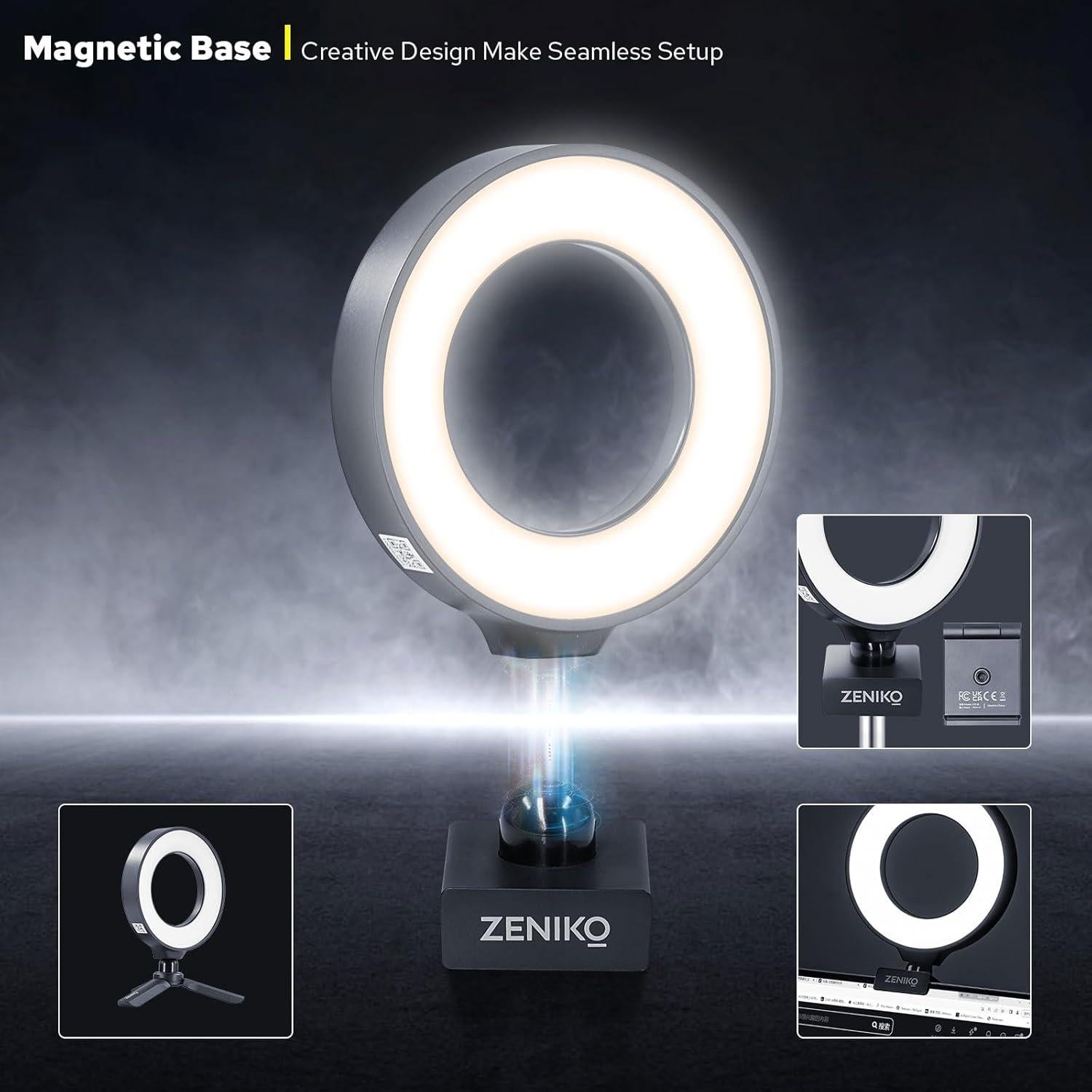 Kit de Iluminación Zeniko CR5 Bi-Color 5" para Videoconferencias