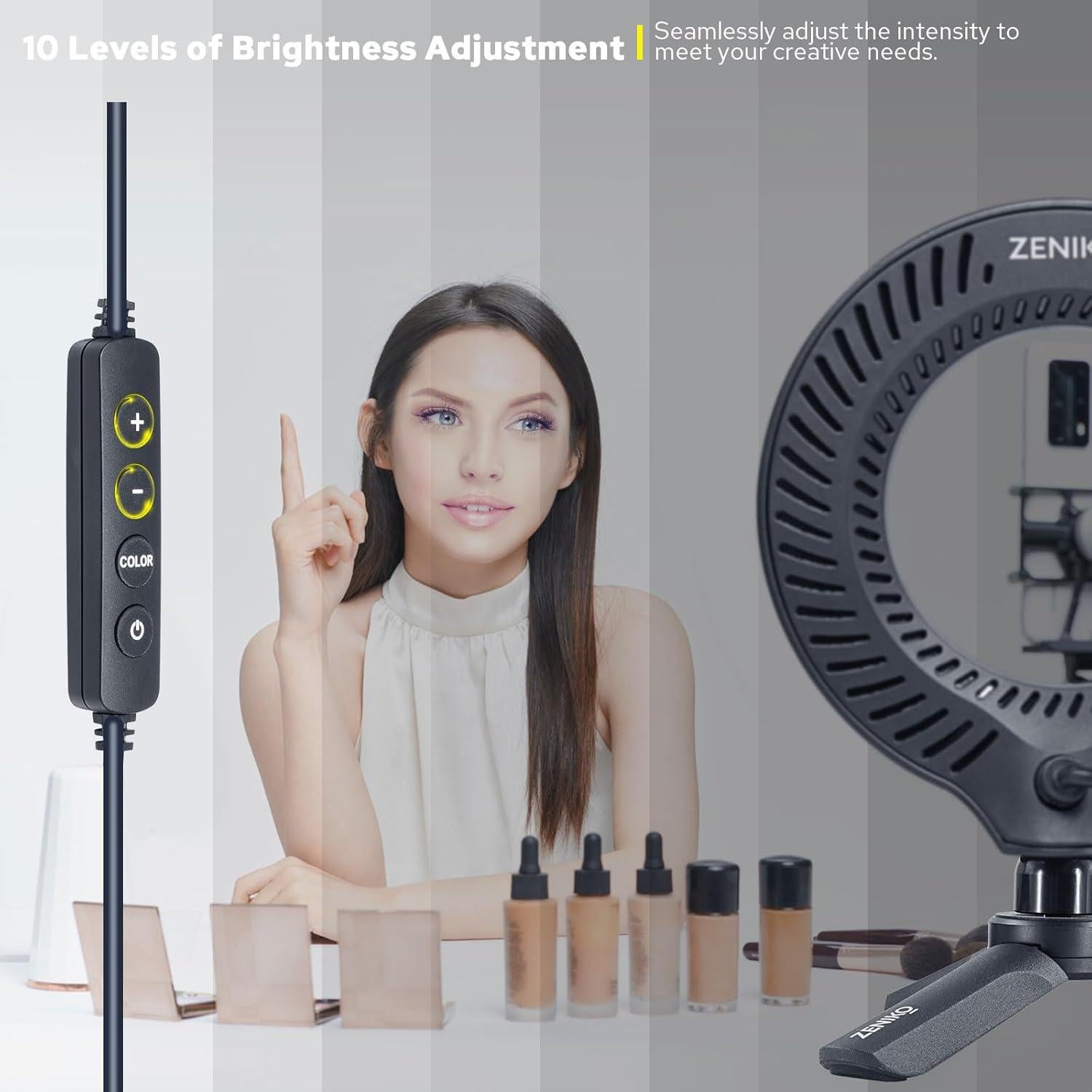 Kit de Iluminación Zeniko CR5 Bi-Color 5" para Videoconferencias