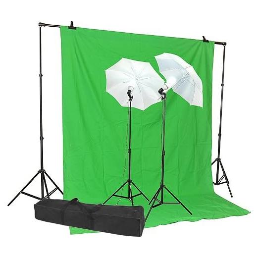 Chromakey Green Screen Kit 800watt 10x12 Chromakey Green Screen Lighting kit by Fancierstudio T15 10x12Green