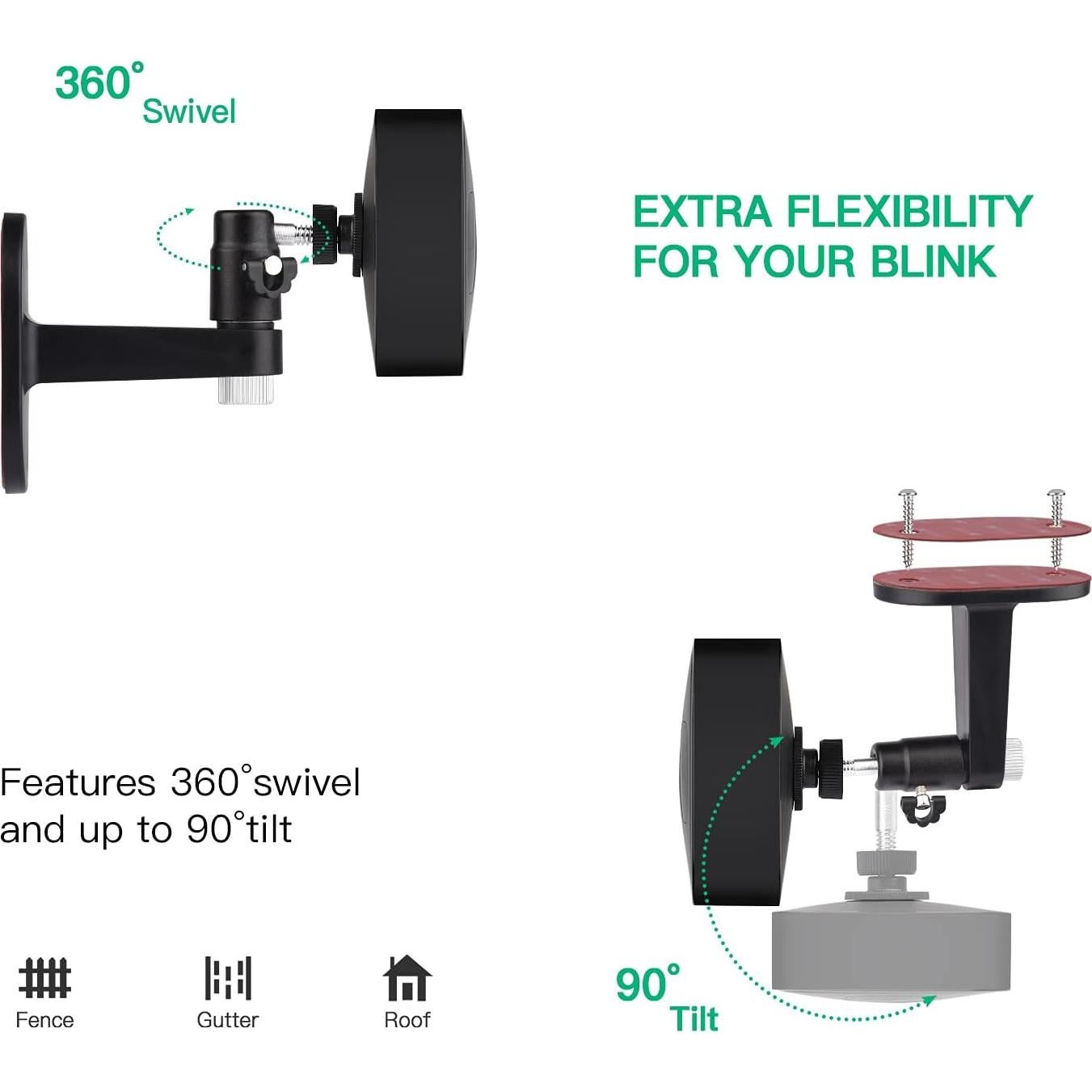Soporte de Pared Ajustable para Cámara Blink - 3 Paquetes