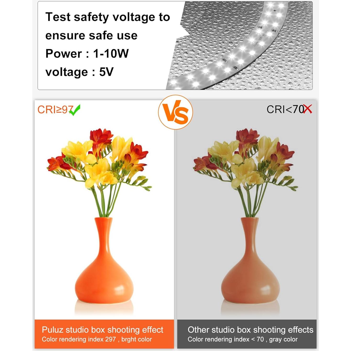 Caja de Luz Fotográfica Plegable Puluz 30x30cm con LED