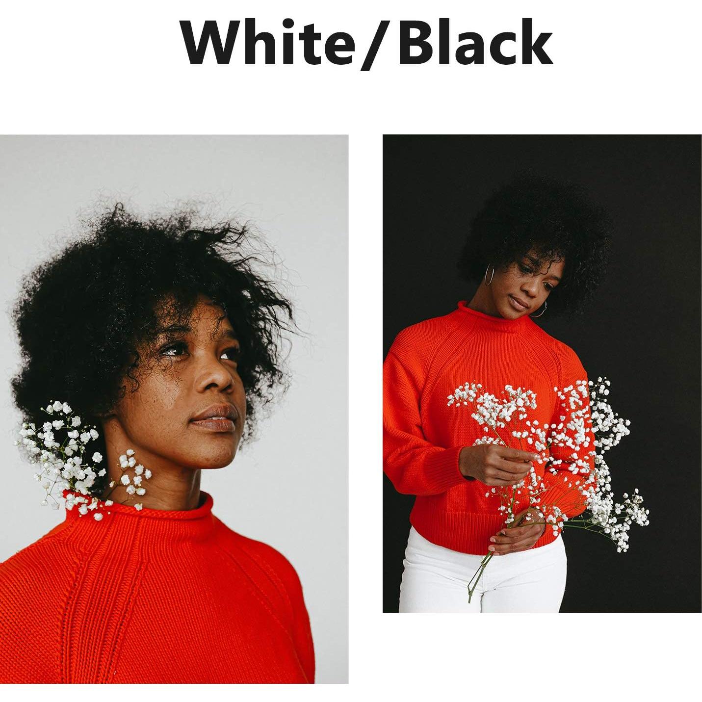 Pantalla de fondo LimoStudio 3x3.6m blanca y negra AGG1894