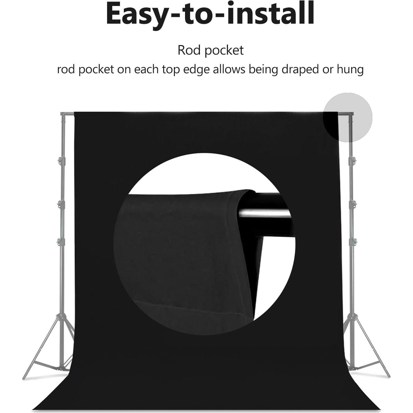 Pantalla de fondo LimoStudio 3x3.6m blanca y negra AGG1894