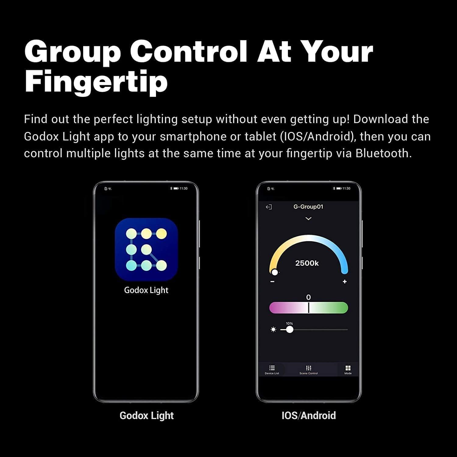 Godox ES45 Key Light, LED Video Light with Extendable Desk Stand, 0-100% Brightness & 2800-6500k Color Temperature Adjustment, APP/Remote Control, Soft Light Panel for Streaming, Zoom Calls, YouTube