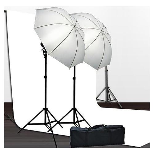 Kit de Iluminación Fotográfica Fancierstudio 800W con Fondo 3.05x6.1m