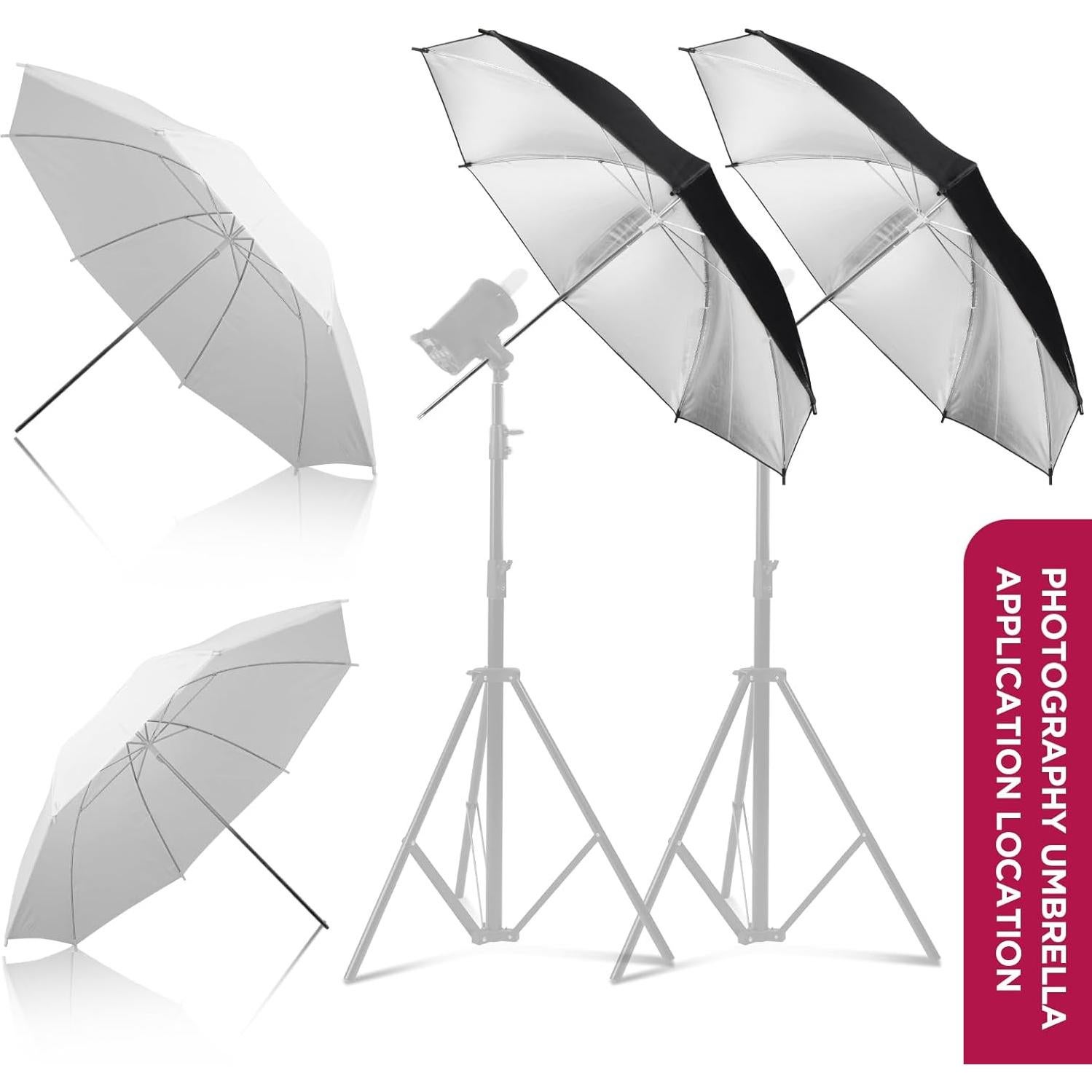 Kit de Iluminación con Paraguas Hahawalker 4 Piezas 109cm 84cm