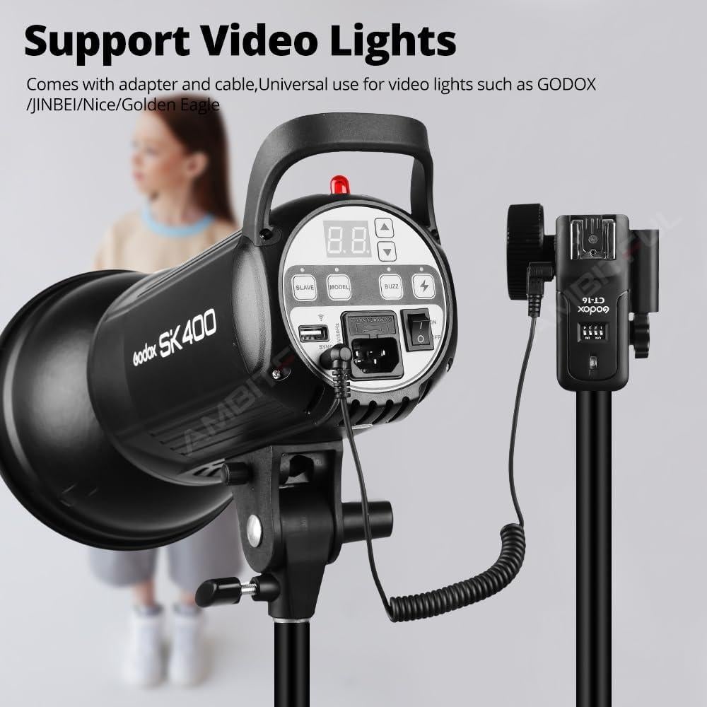 Godox CT-16 Disparador Flash Inalámbrico 1 Transmisor 2 Receptores
