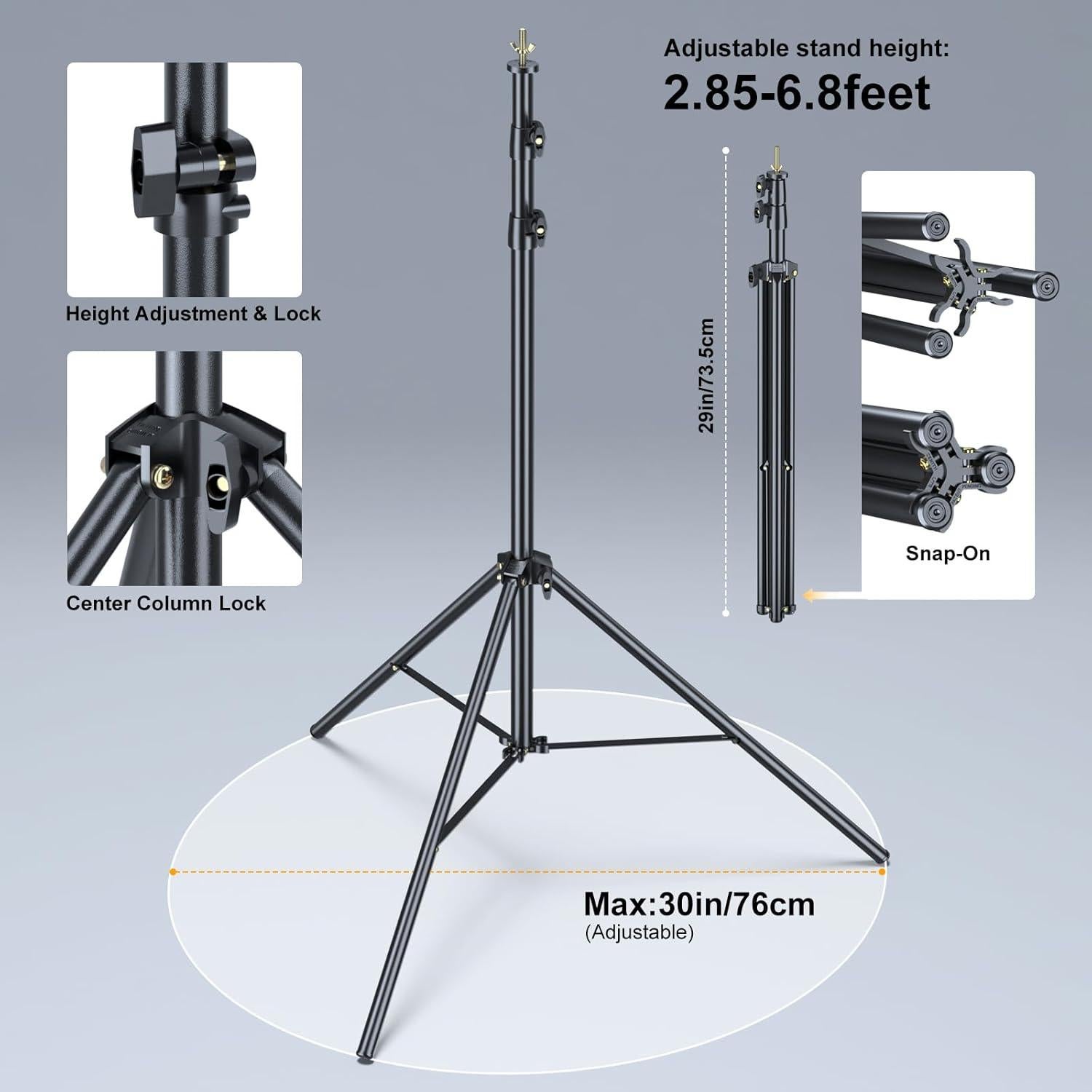 Kit de Soporte de Fondo Fotográfico LINCO 4172 Ajustable 3.05x2.13m