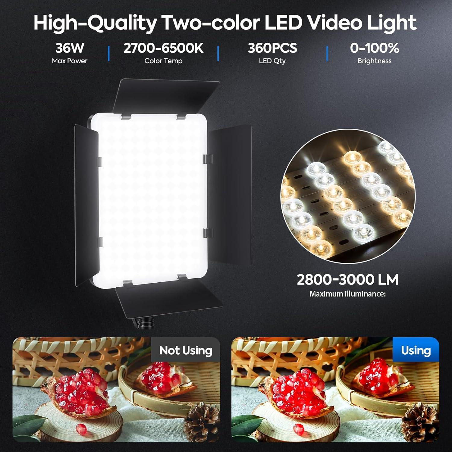 Kit de Luz de Video LED Foccalli Bi-Color 2700-6500K 36W