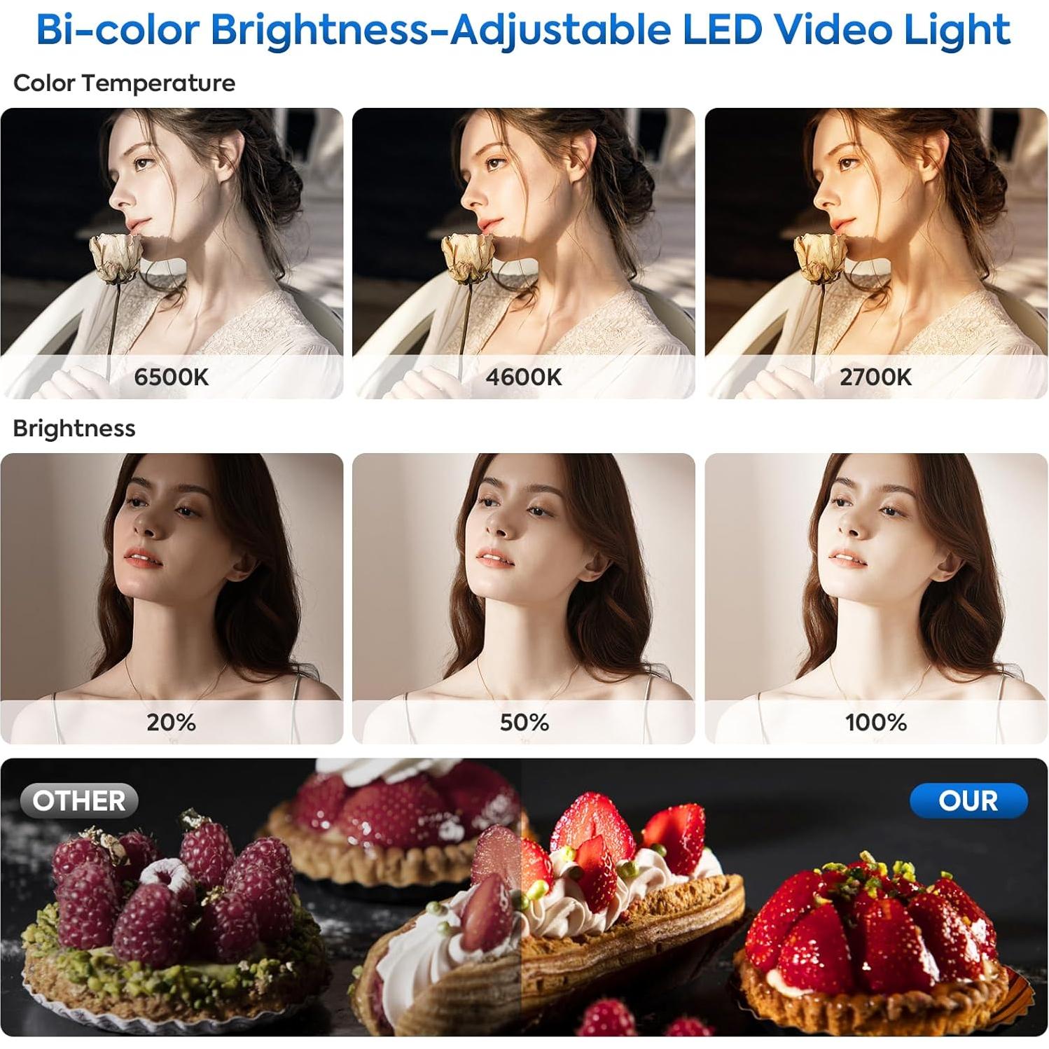 Kit de Luz de Video LED Foccalli Bi-Color 2700-6500K 36W