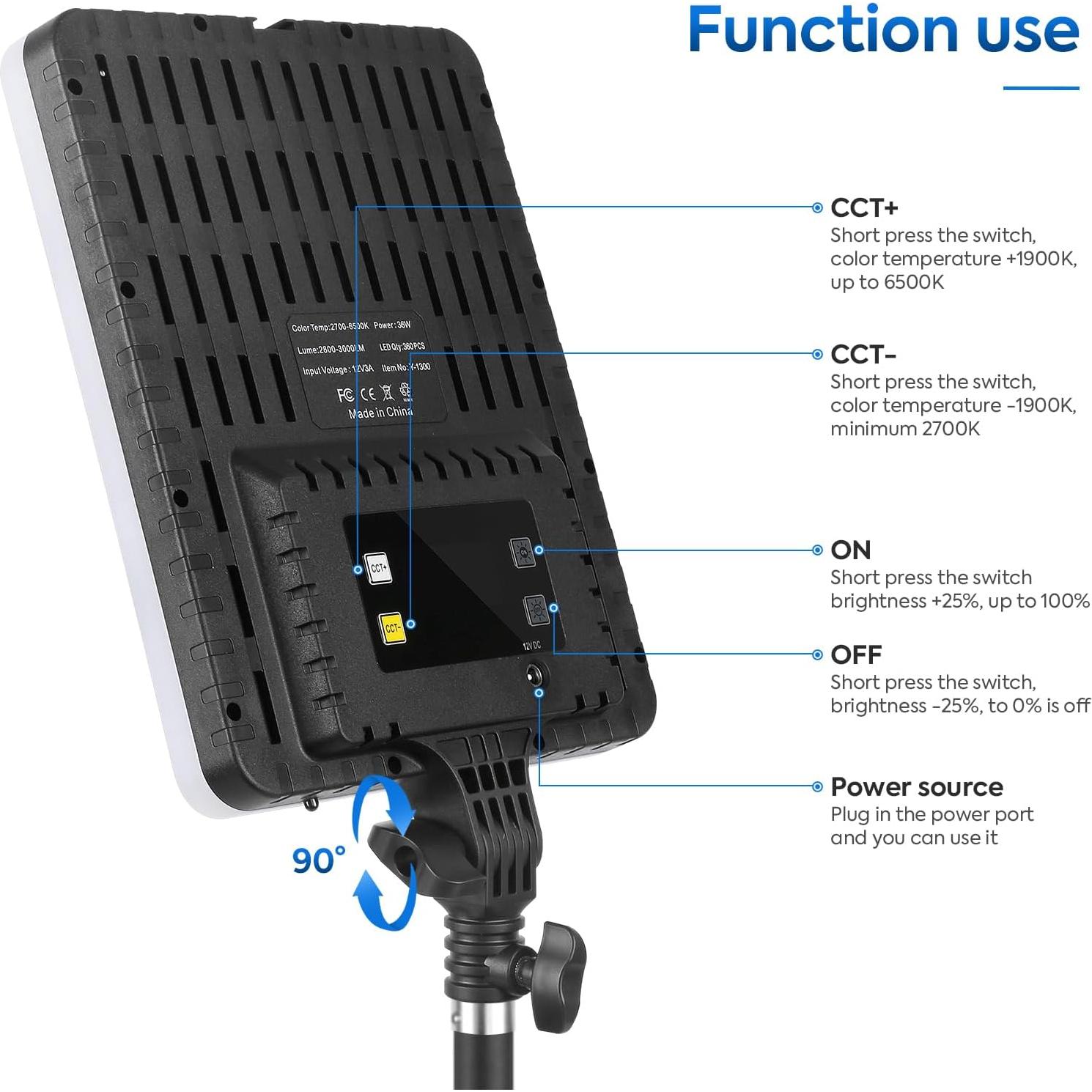 Kit de Luz de Video LED Foccalli Bi-Color 2700-6500K 36W