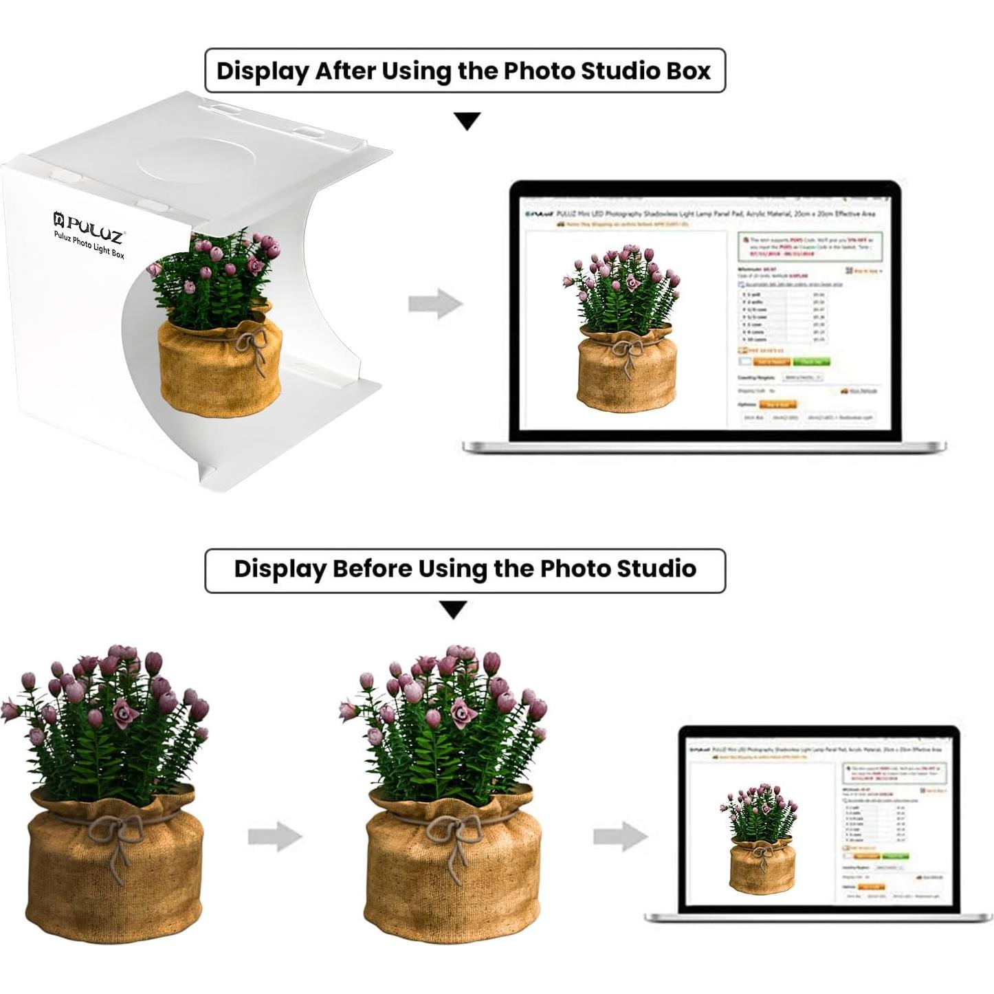 Caja de Luz Fotográfica Qulable 20 cm con 6 Fondos