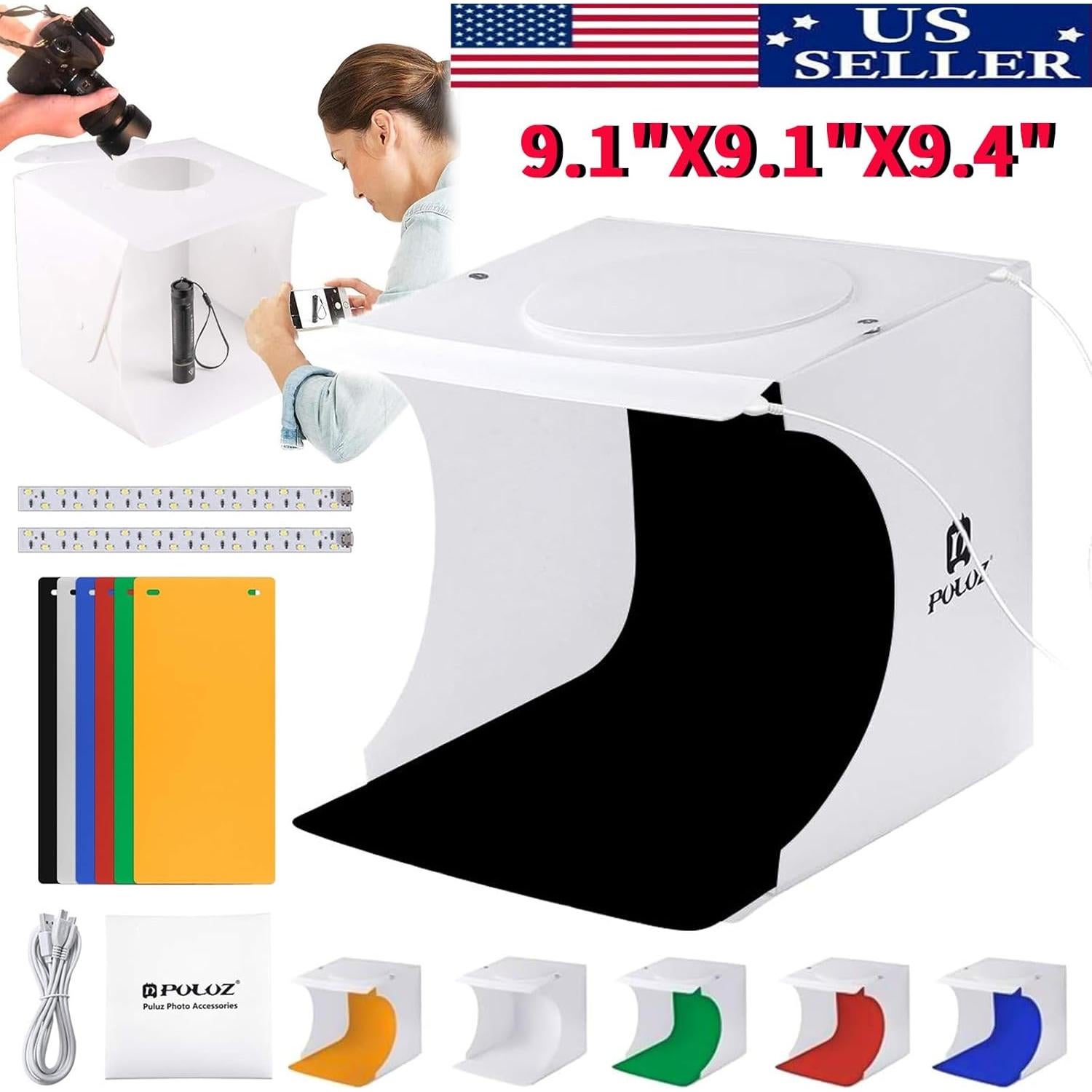 Caja de Luz Fotográfica Qulable 20 cm con 6 Fondos