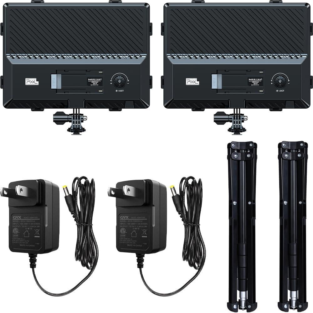 Kit de Luz de Video Pixel P30, 2 Trípodes y Luces LED Bi-Color