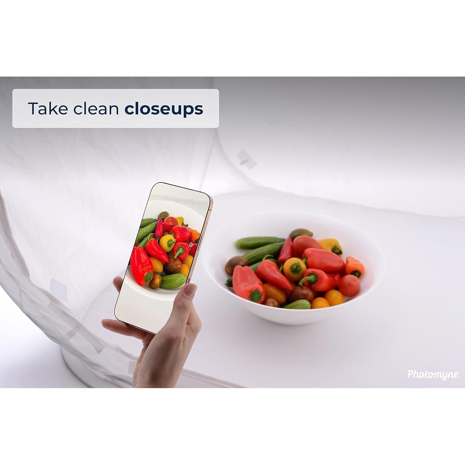 Photomyne Photo Studio Light Box – Foldable Collapsible Photography Tent with Carrying Bag, Glare-Free Diffuser for Product Photography