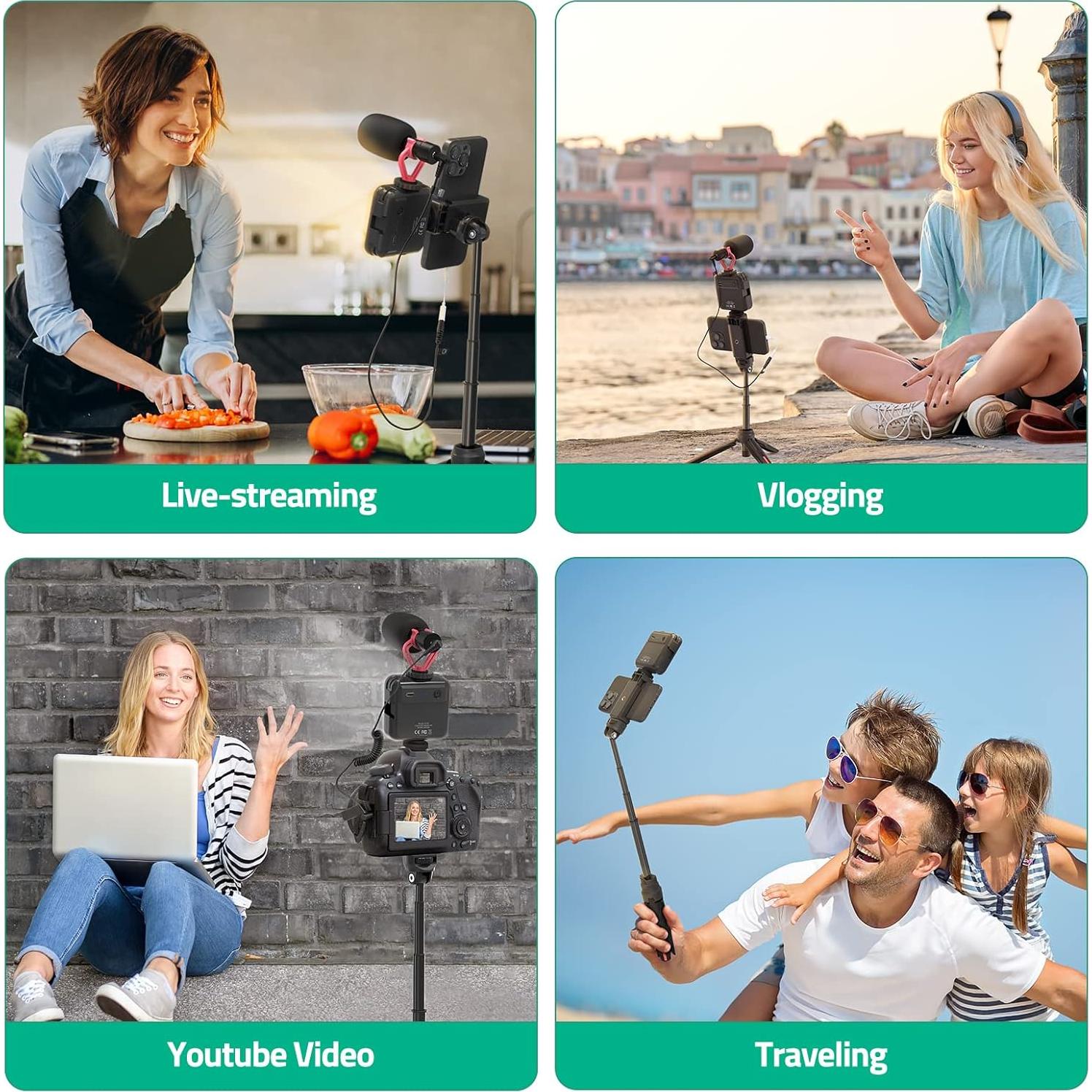 Kit de Vlogging TECELKS para Smartphone con Luz LED y Trípode