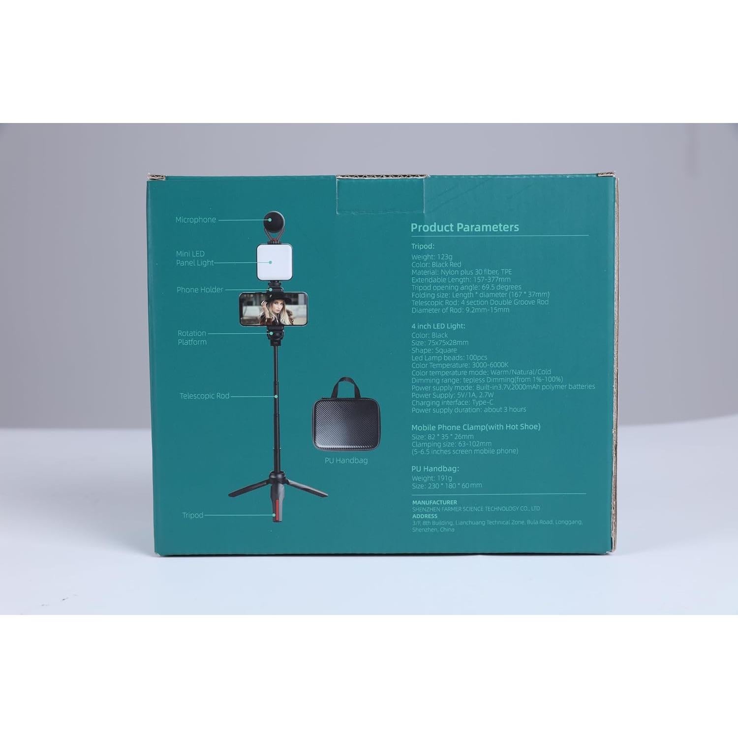 Kit de Vlogging TECELKS para Smartphone con Luz LED y Trípode