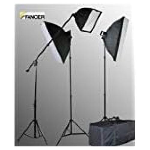 Kit de Iluminación Fancierstudio 2800W con Softbox y Boom