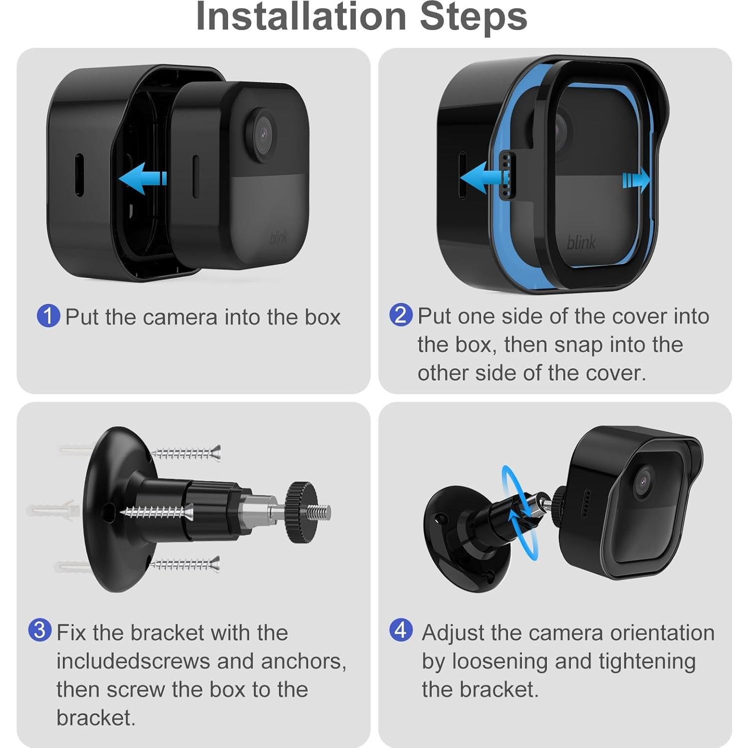Soporte para Cámara Blink Outdoor 4 y 3 - 6 Paquete Negro