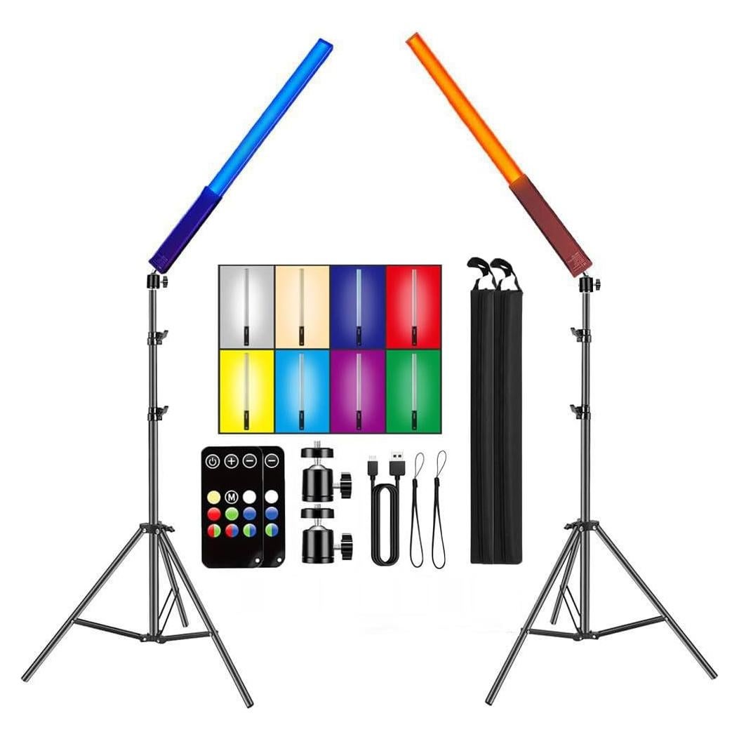 Light Wand Photography RGB Tube Light Stick Photography RGB Lights/Video Lighting for Filming,Streaming,Waterproof Led Light Stick with Remote,80''Light Stand Tube Lights 3000~7500K