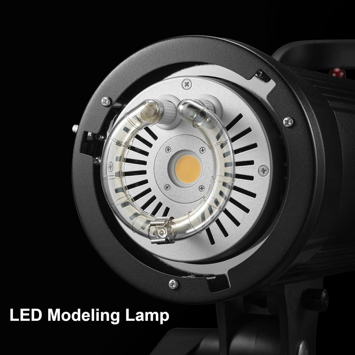 Godox SK300II-V Upgraded Studio Flash Light 300Ws Power GN58 5600±200K Strobe Light with LED Modeling Lamp Bowens Mount Photography Flashes for Advertising Photography