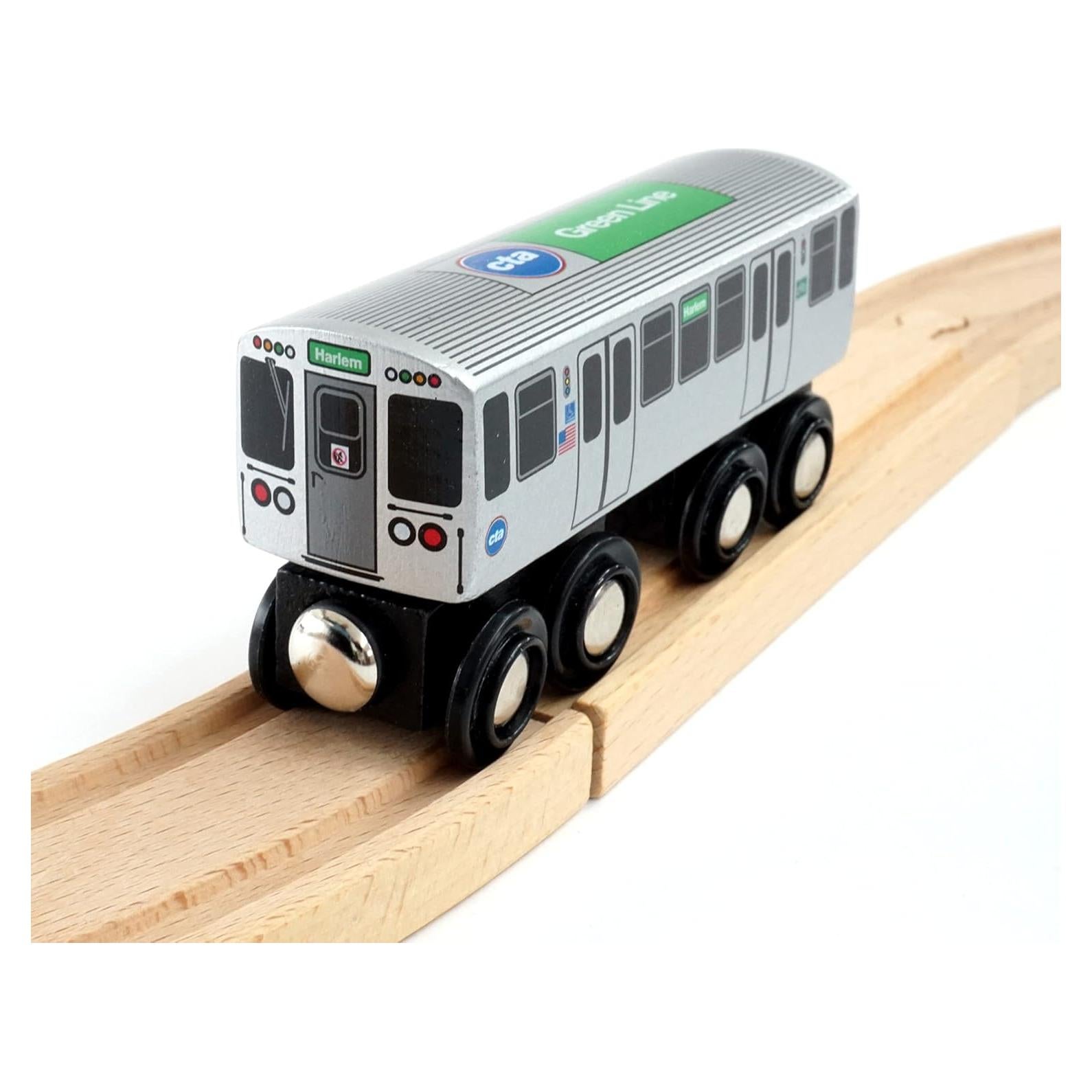 Tren de Madera Munipals Línea Verde - Juguete Seguro 10x3x5 cm