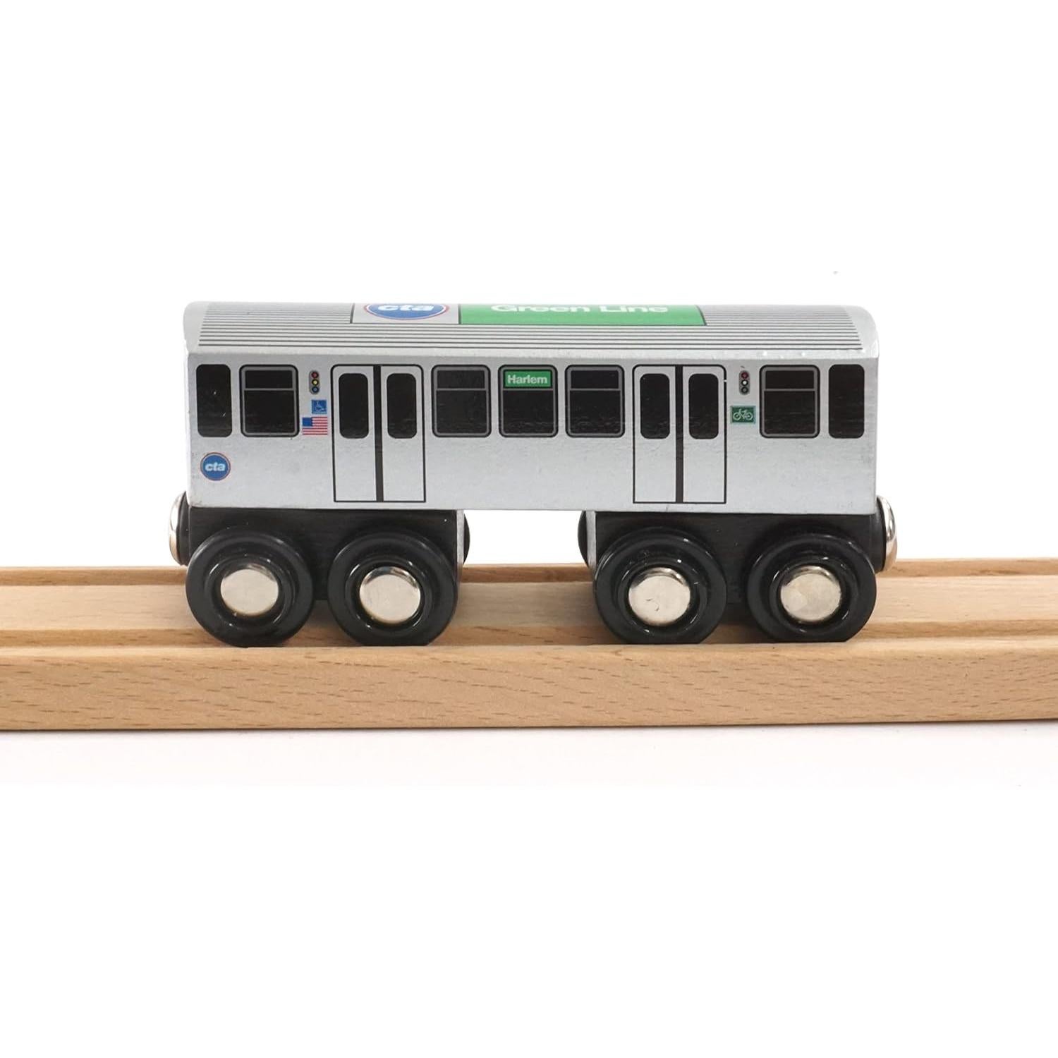 Tren de Madera Munipals Línea Verde - Juguete Seguro 10x3x5 cm