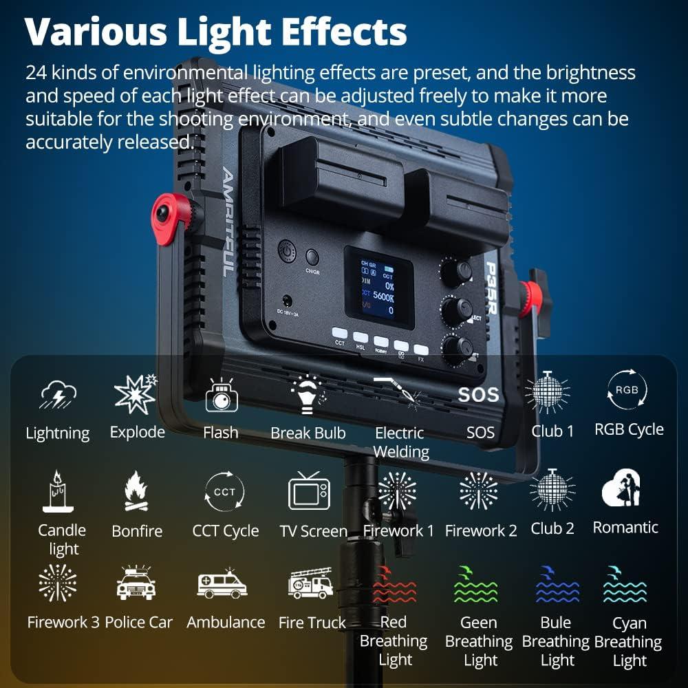 Luz de Video LED RGB AMBITFUL P35R 30W Control APP