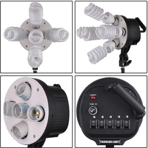 Kit de Iluminación Softbox StudioFX 2000W - 2 Soportes y 10 Bombillas