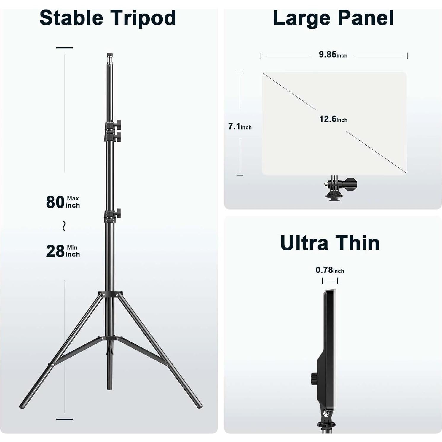 Kit de Luz de Video LED Pixel Bi-Color 2500-6500K - 2 Luces