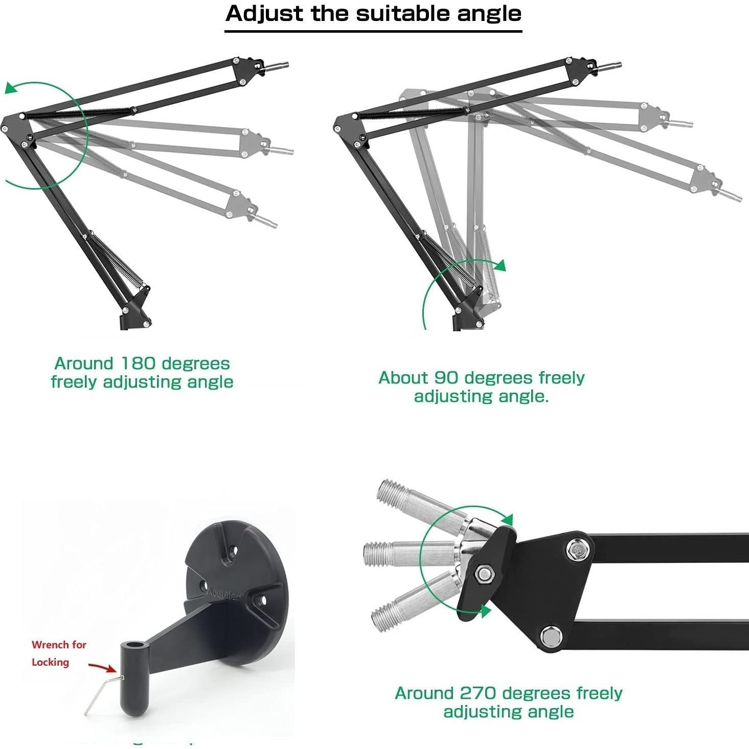 Soporte de Teléfono de Pared con Luz de Anillo 10" Acetaken