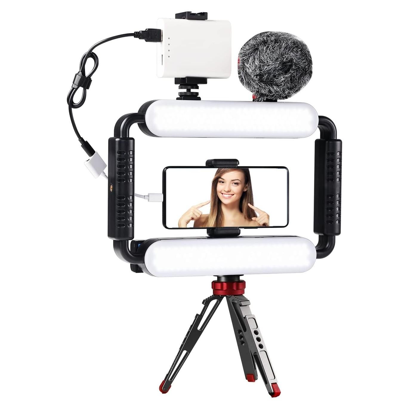 Kit de Luz de Video GVM con Estabilizador y Micrófono