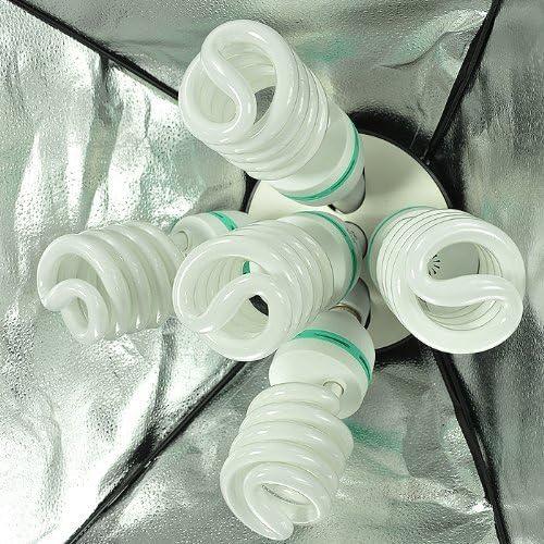 ePhoto Digital Photography Video Continuous Softbox Lighting Kit Photo Studio CFL Perfect Daylight Light Kit with Boom Stand Hair Lighting KIT Carry Bag H9060SB