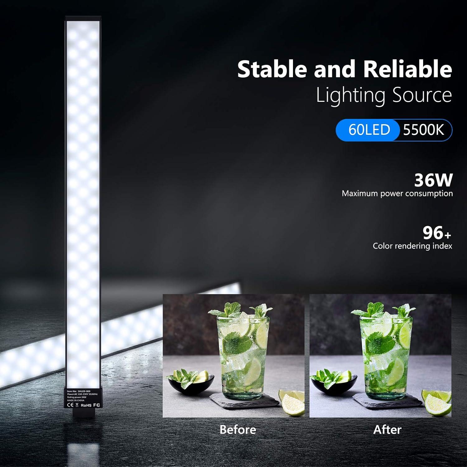 Neewer LED Video Light Stick Kit, 2-Pack Photography Lighting Kit Dimmable 5500K with 79-inch Light Stand for Photographic Video Fill Light/Live Streaming/Video Conferencing/Zoom Calls/Live Streaming