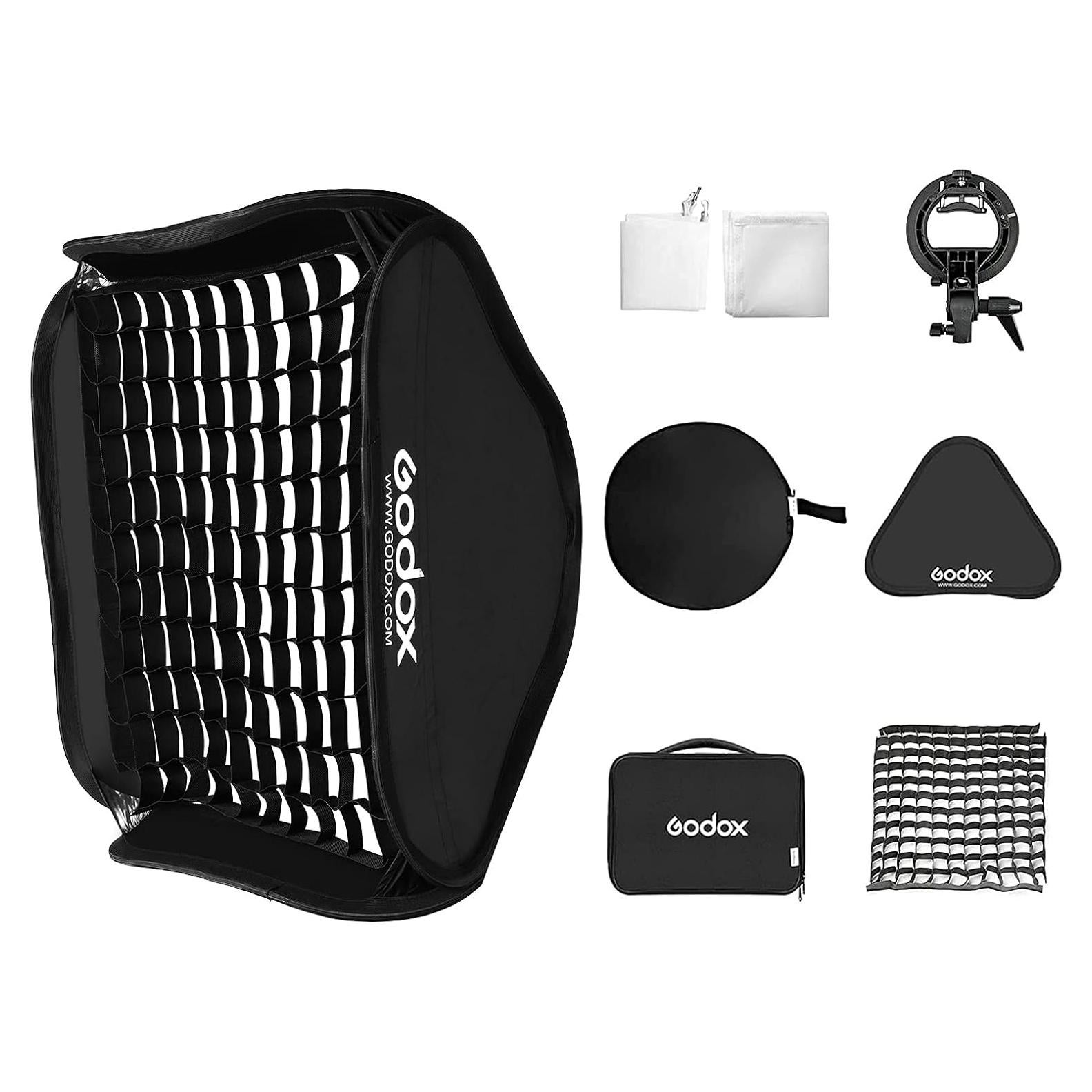 Kit Softbox Plegable Godox 80x80cm con Soporte S-Type