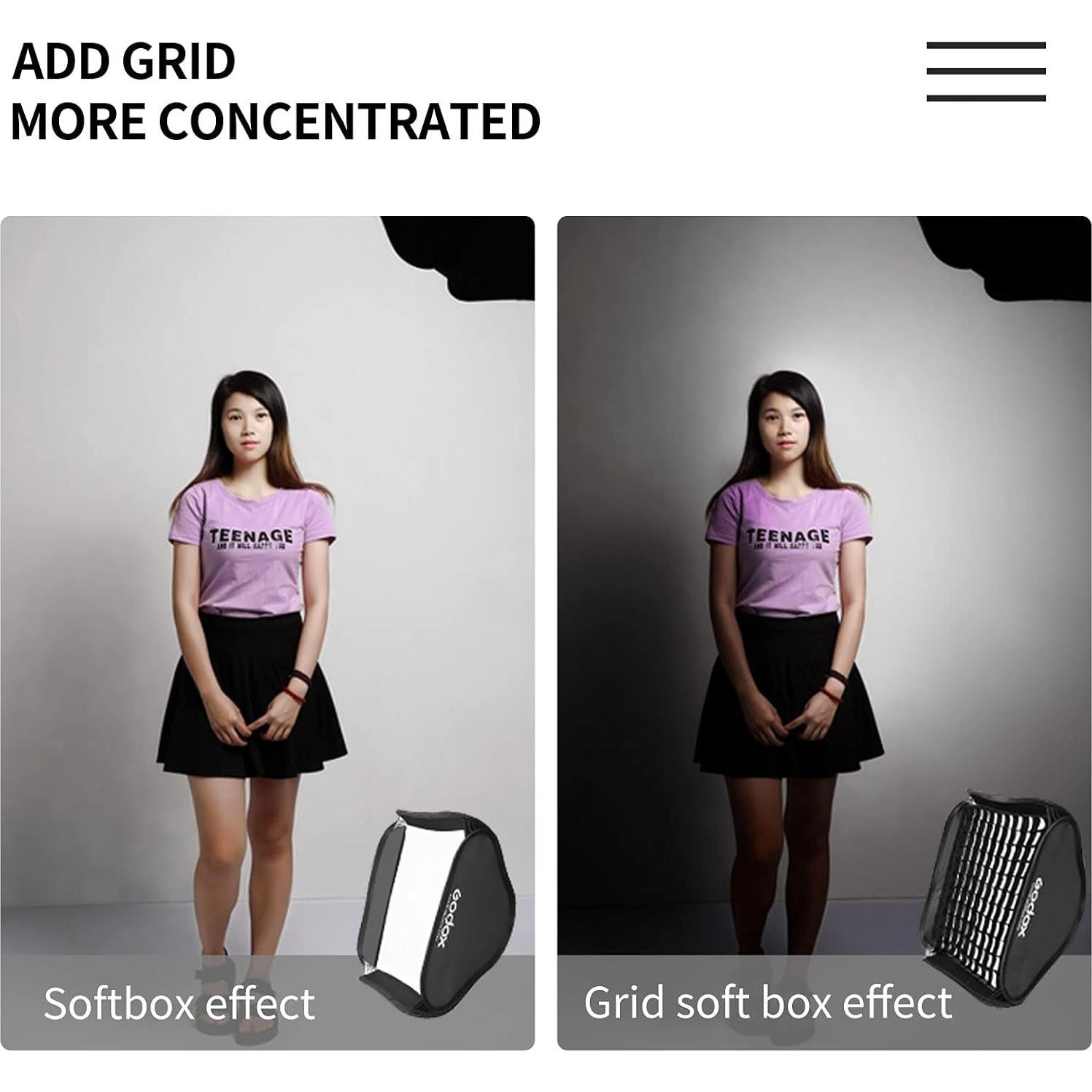 Kit Softbox Plegable Godox 80x80cm con Soporte S-Type