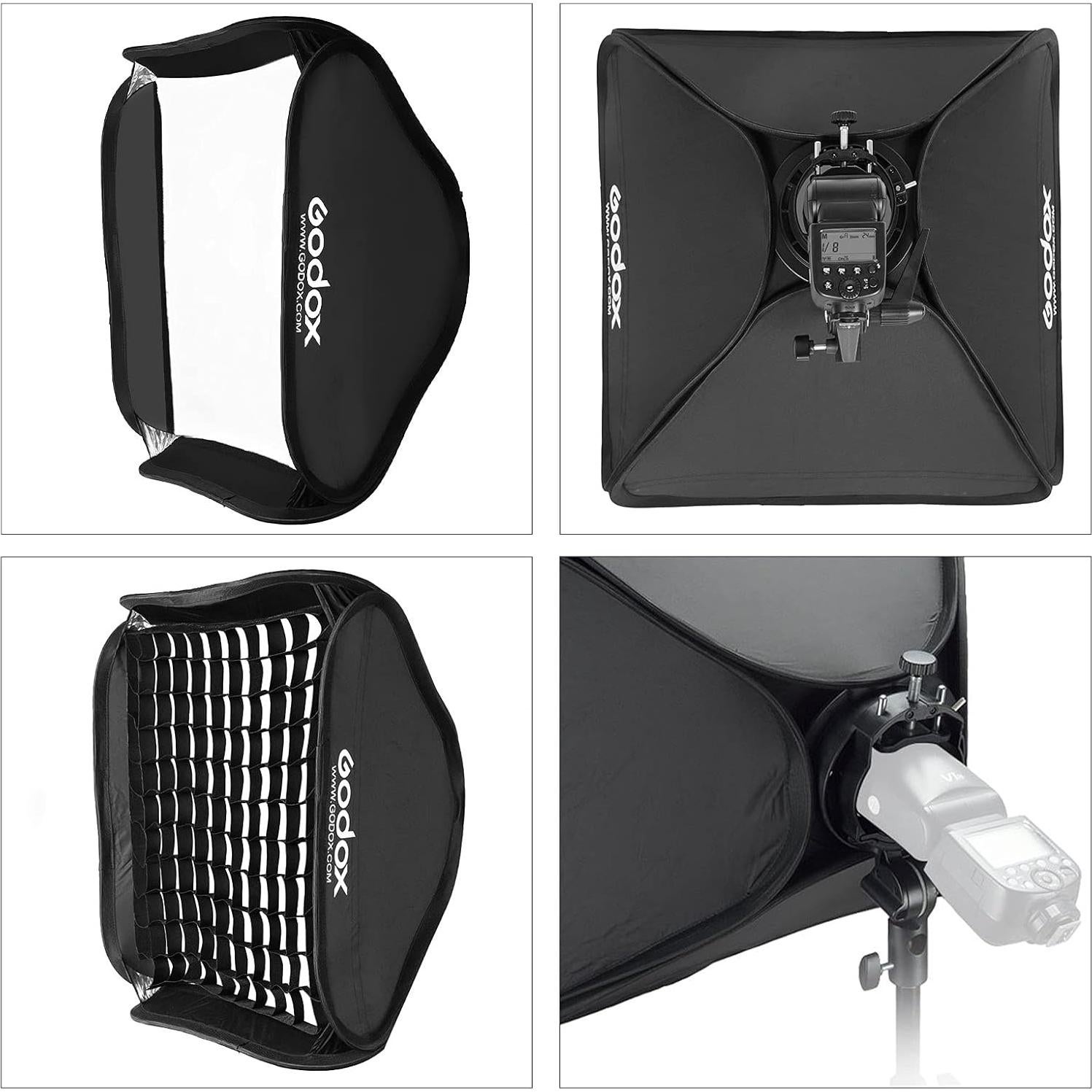 Kit Softbox Plegable Godox 80x80cm con Soporte S-Type