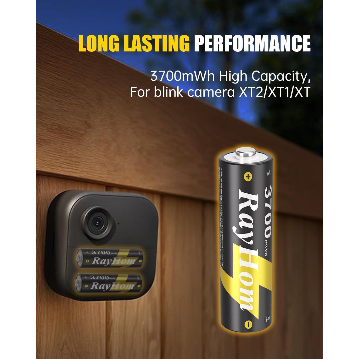 Baterías AA Recargables RayHom 3700mWh + Cargador 4 Ranuras